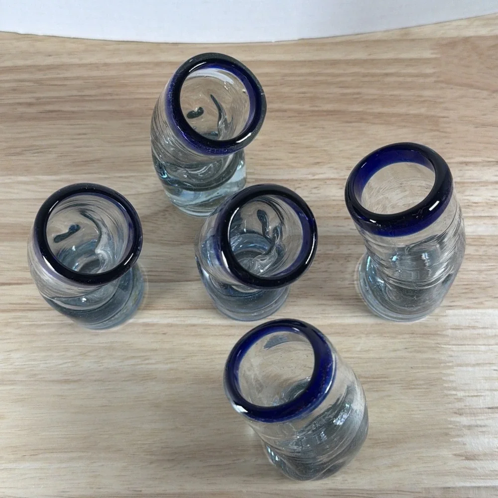 5 Mexican Drinking Glasses 3.75